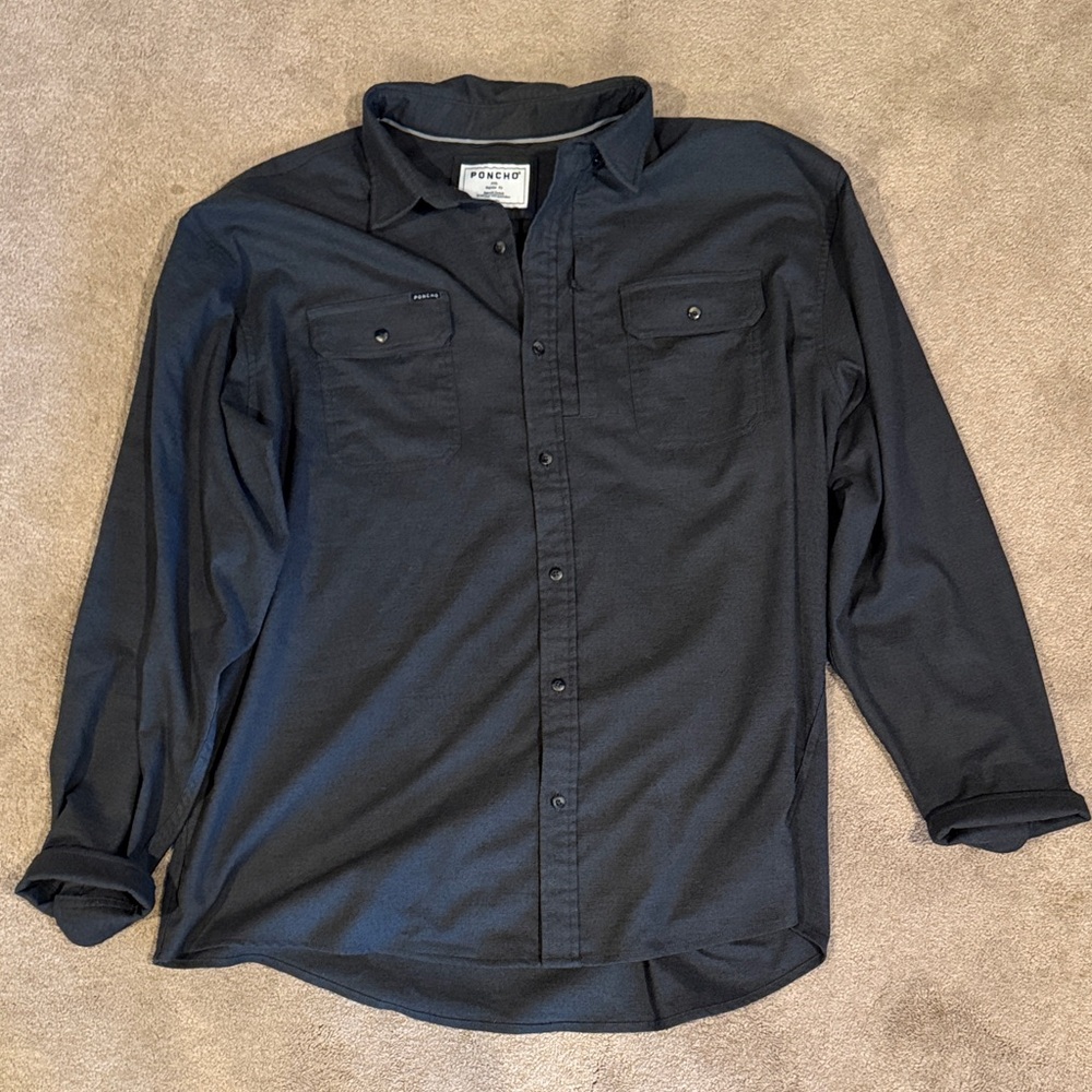 Poncho Men's Charcoal Gray Shirt XXL
